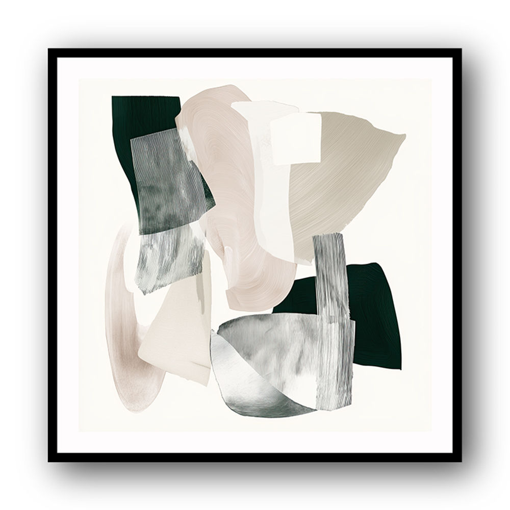 Minimalist Abstract Collage With Overlapping Organic Shapes 3