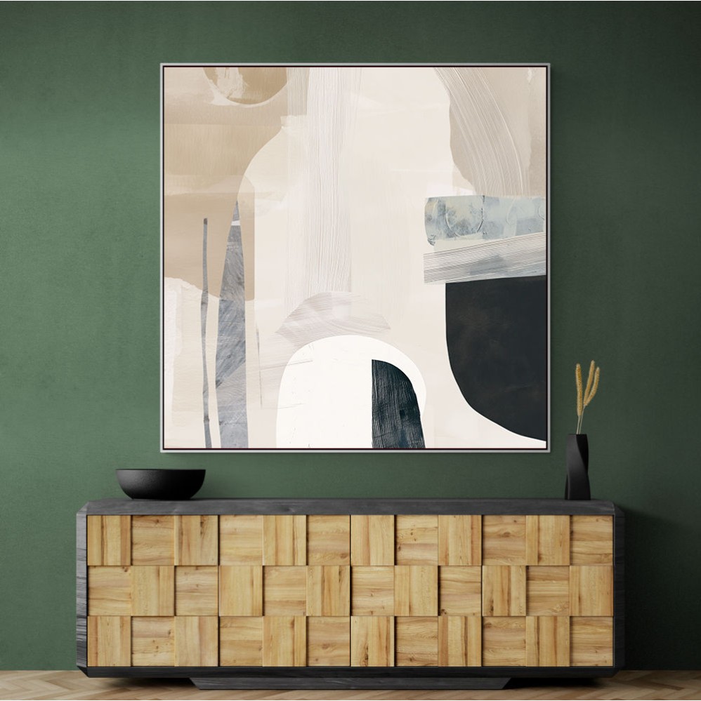 Minimalist Abstract Collage With Overlapping Organic Shapes 37