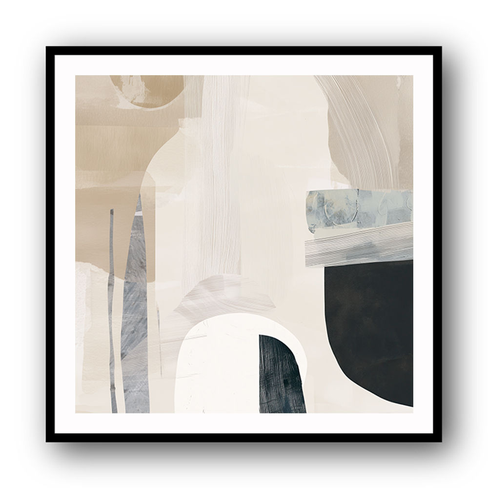 Minimalist Abstract Collage With Overlapping Organic Shapes 37