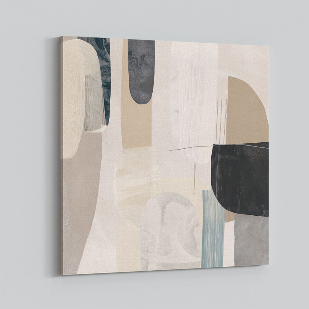 Minimalist Abstract Collage With Overlapping Organic Shapes 39