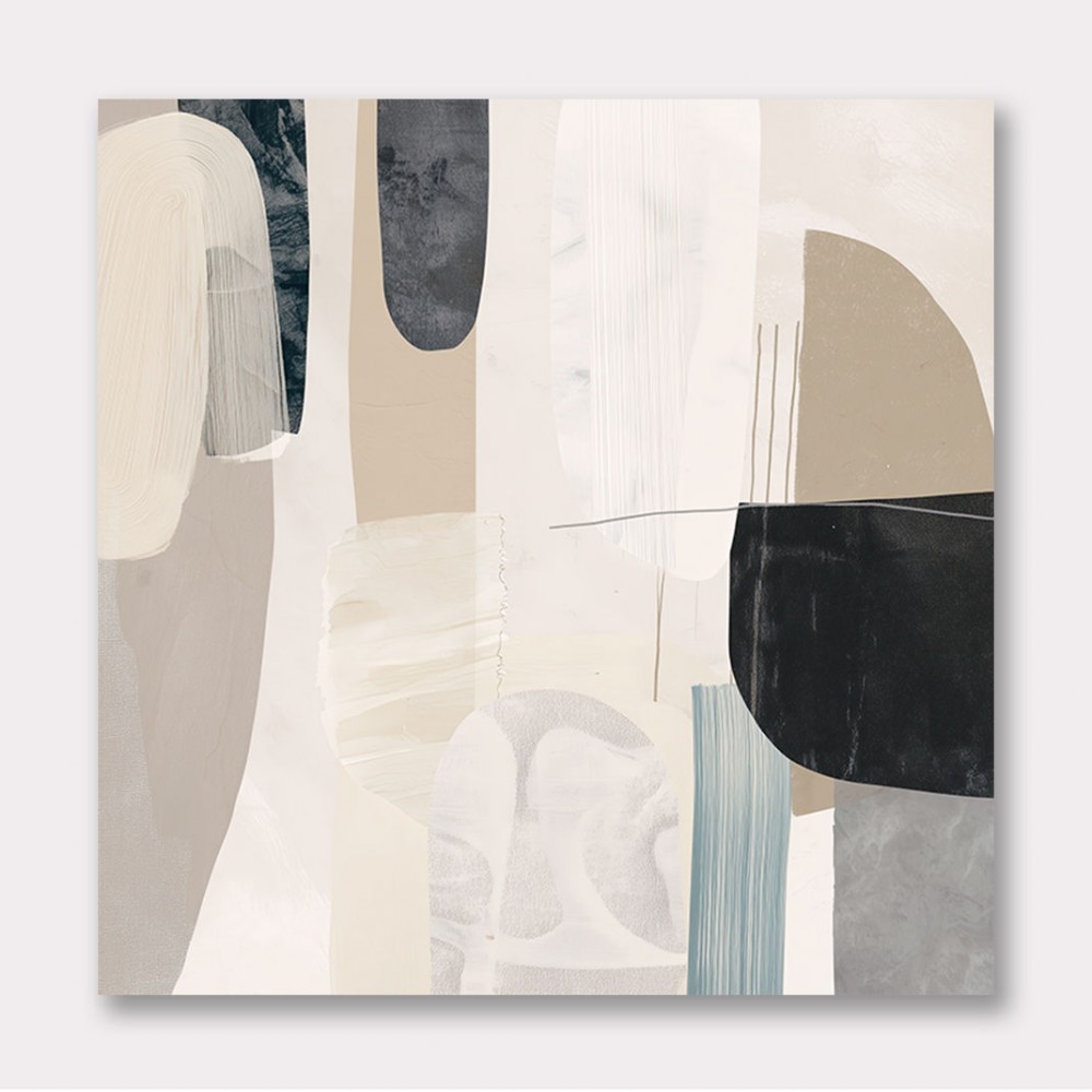 Minimalist Abstract Collage With Overlapping Organic Shapes 39