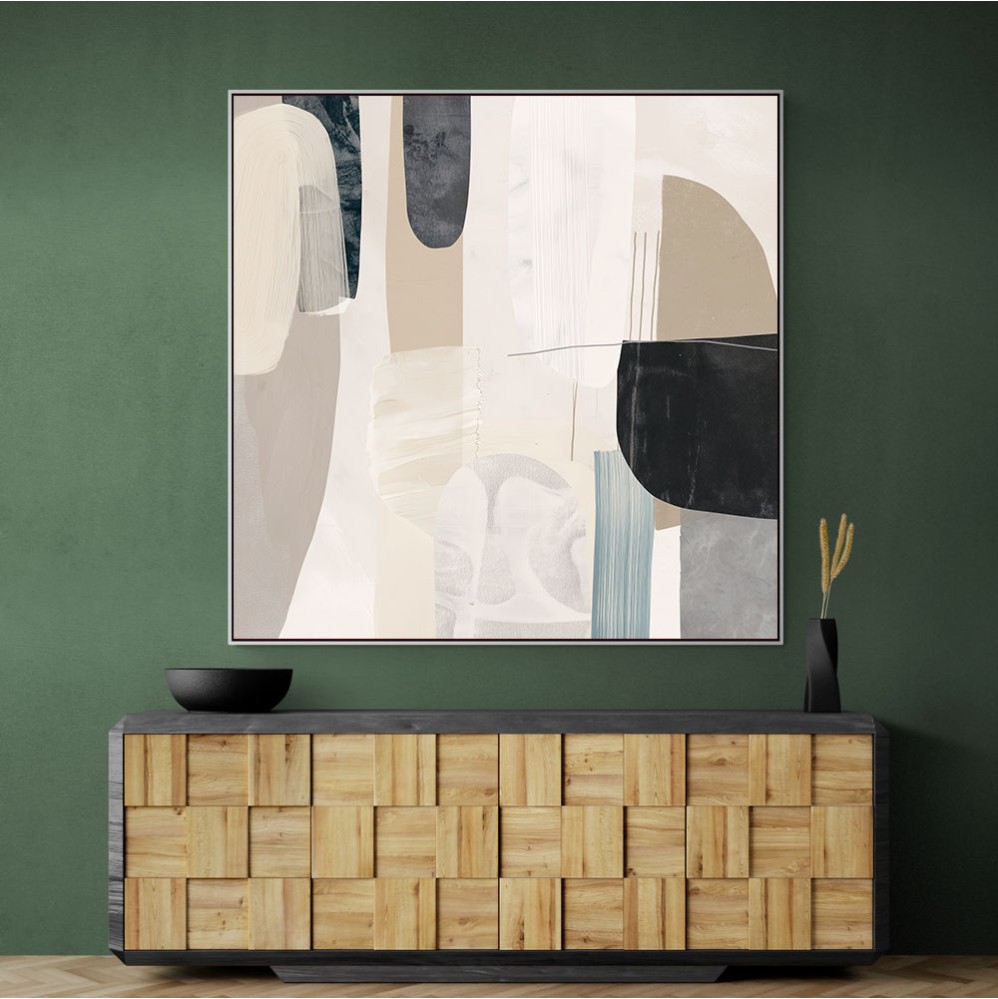 Minimalist Abstract Collage With Overlapping Organic Shapes 39