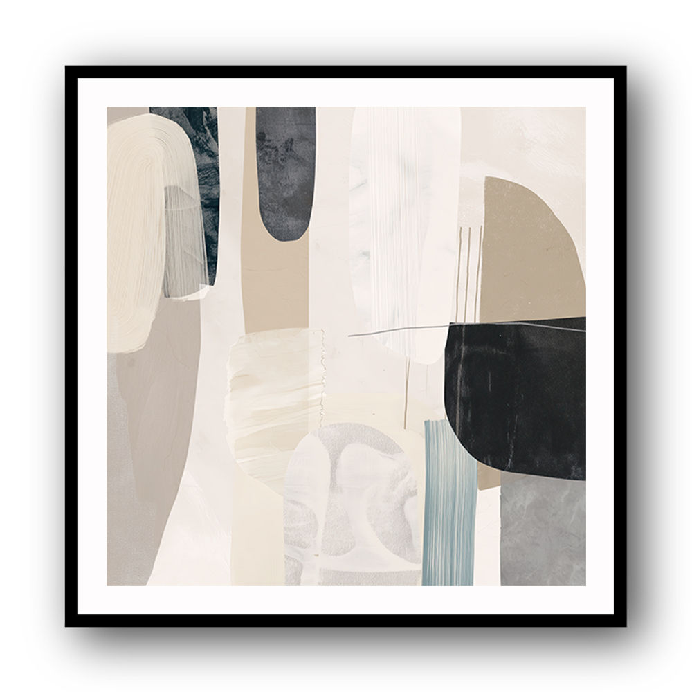 Minimalist Abstract Collage With Overlapping Organic Shapes 39