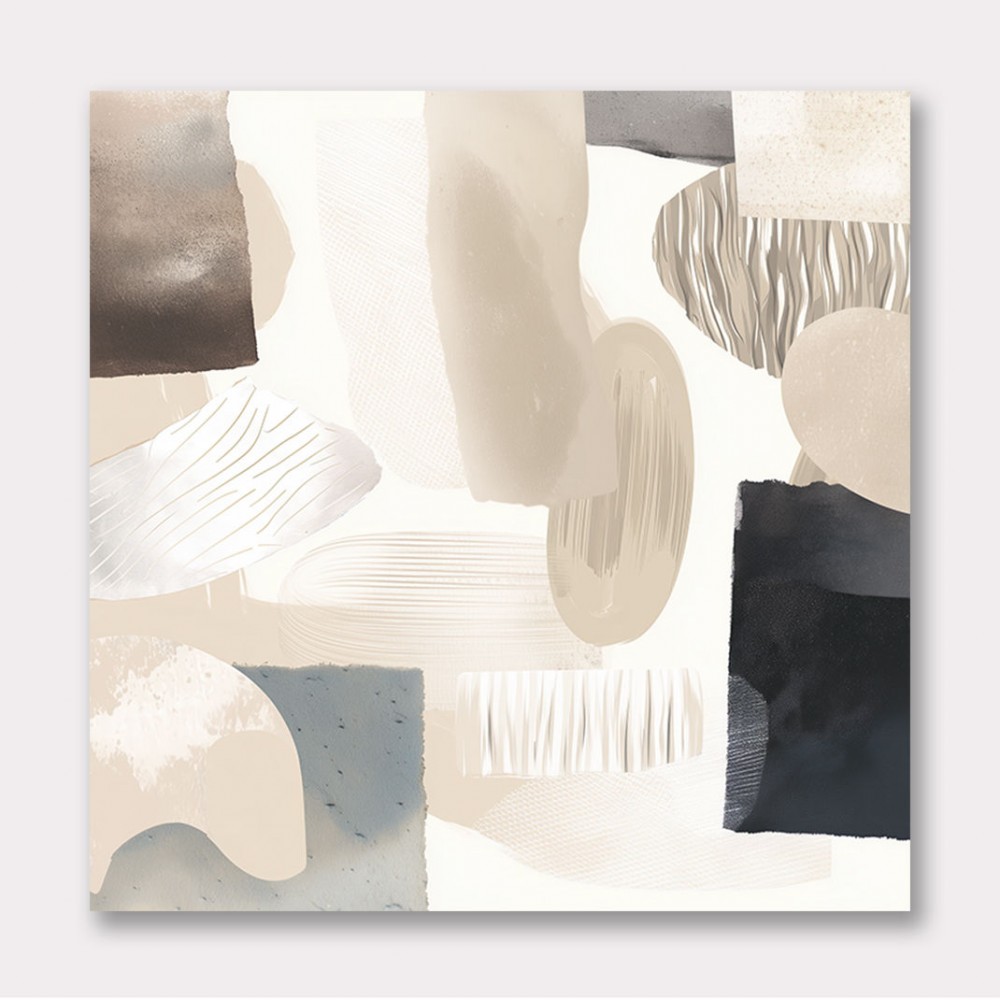 Minimalist Abstract Collage With Overlapping Organic Shapes 40