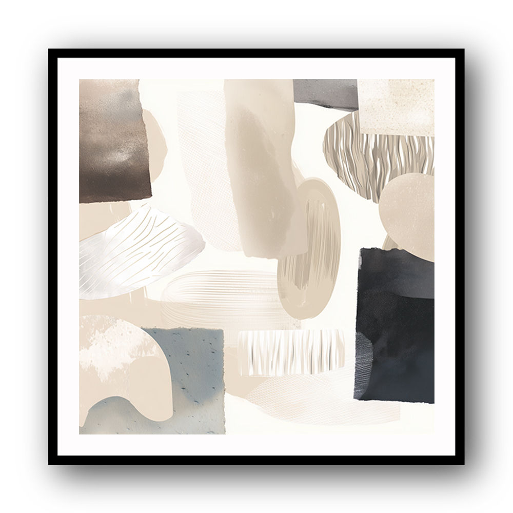 Minimalist Abstract Collage With Overlapping Organic Shapes 40