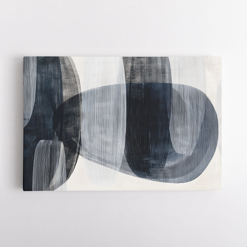Abstract Minimalist Landscape Artwork With Overlapping Ovals 3