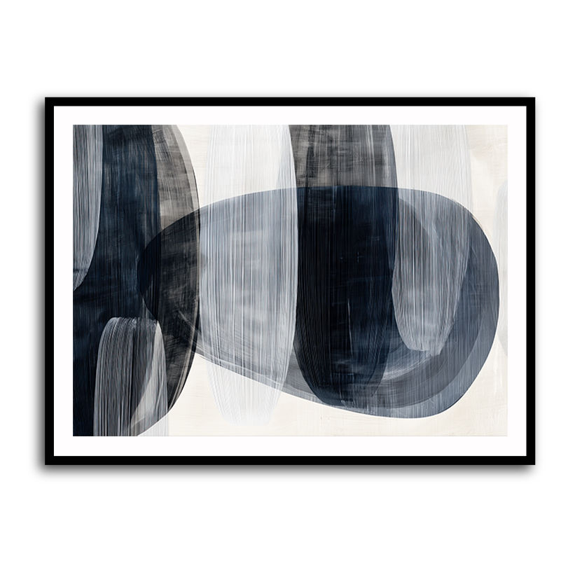 Abstract Minimalist Landscape Artwork With Overlapping Ovals 3