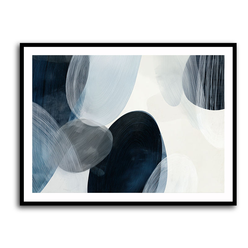 Abstract Minimalist Landscape Artwork With Overlapping Ovals 5