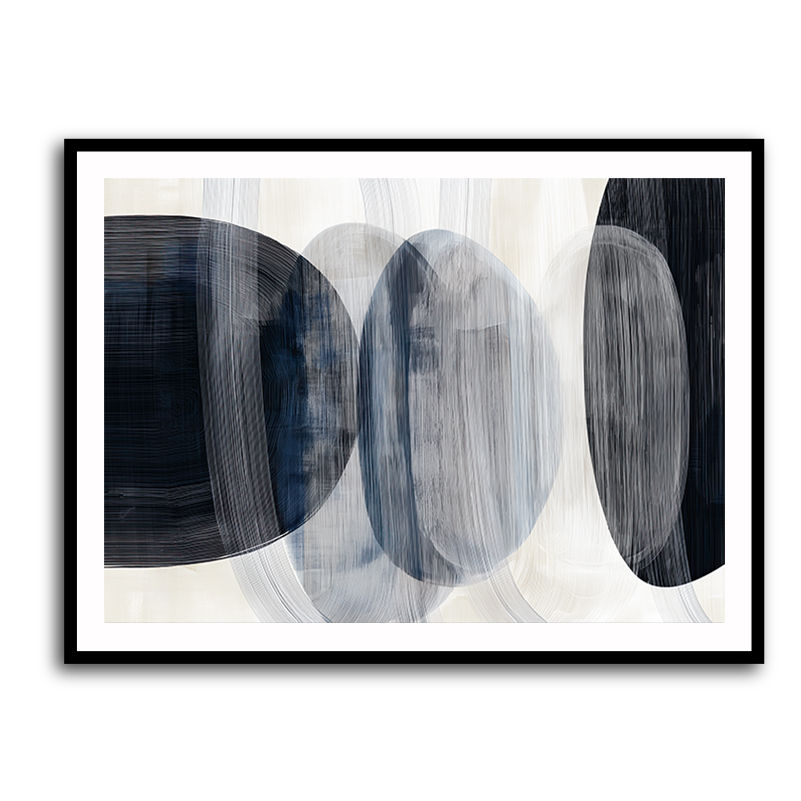 Abstract Minimalist Landscape Artwork With Overlapping Ovals 7