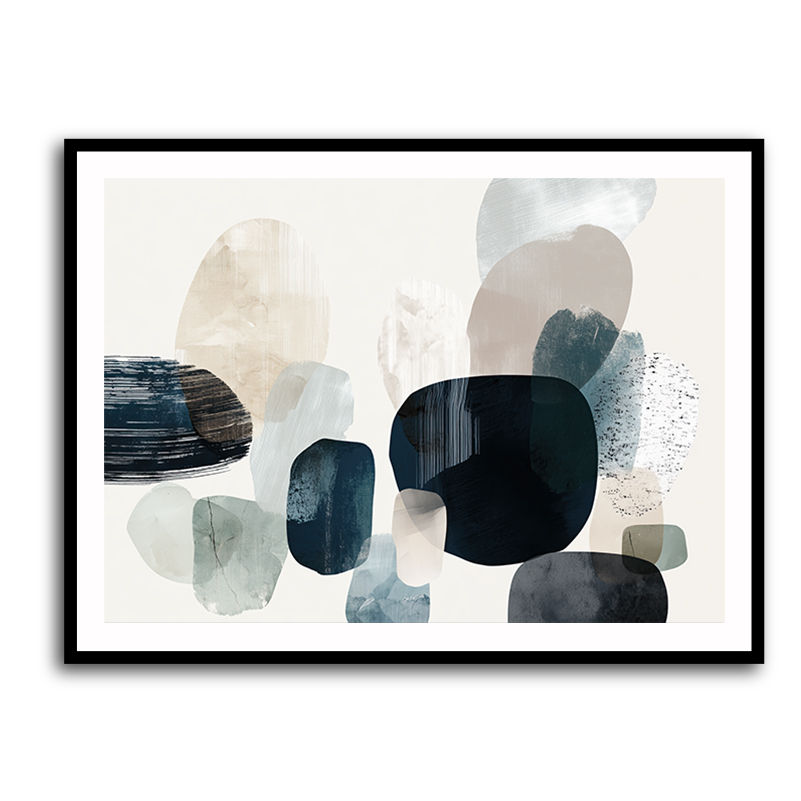 Minimalist Abstract Collage With Overlapping Organic Shapes 36