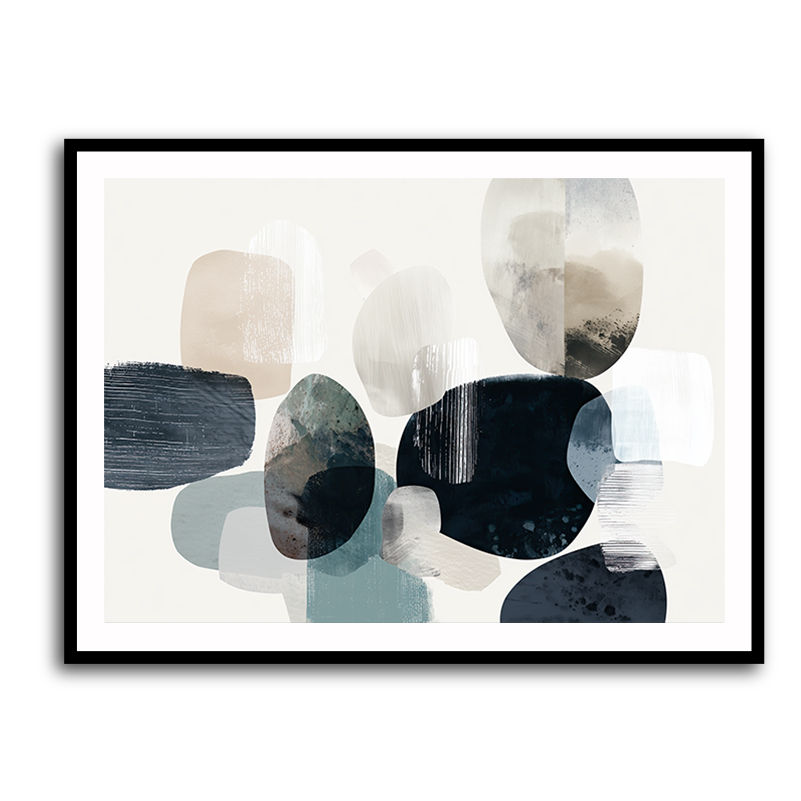 Minimalist Abstract Collage With Overlapping Organic Shapes 45