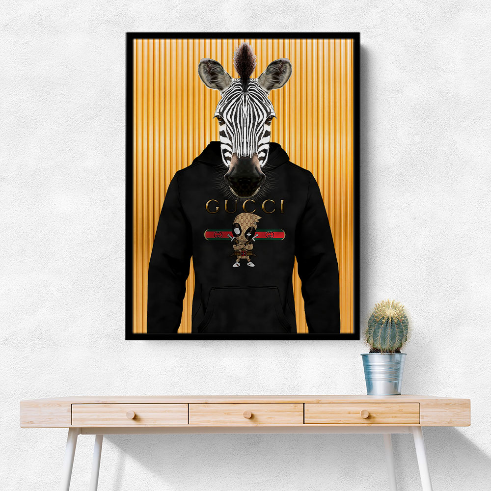 Zebra in a Hoodie Yellow