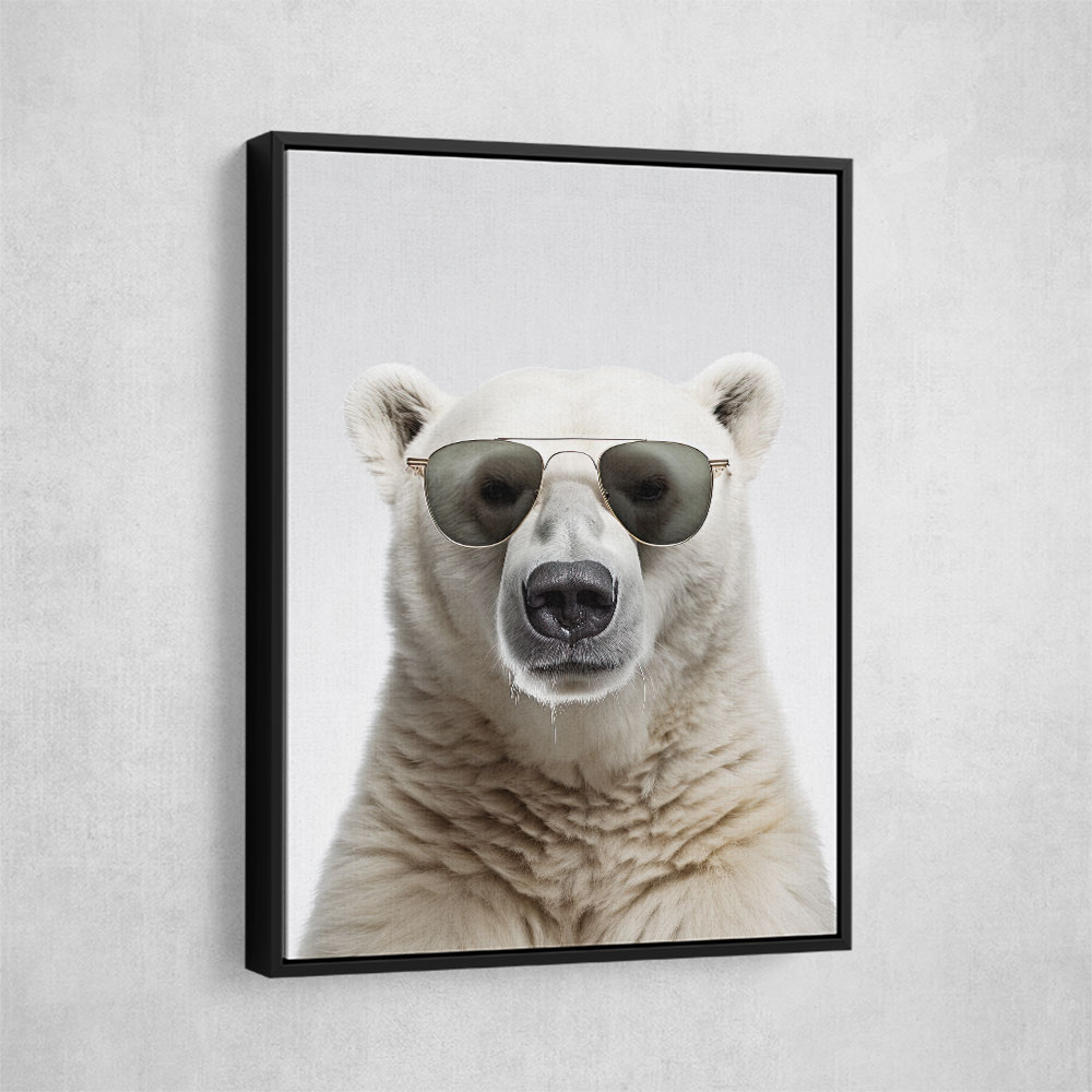 Polar Bear in Shades Wall Art