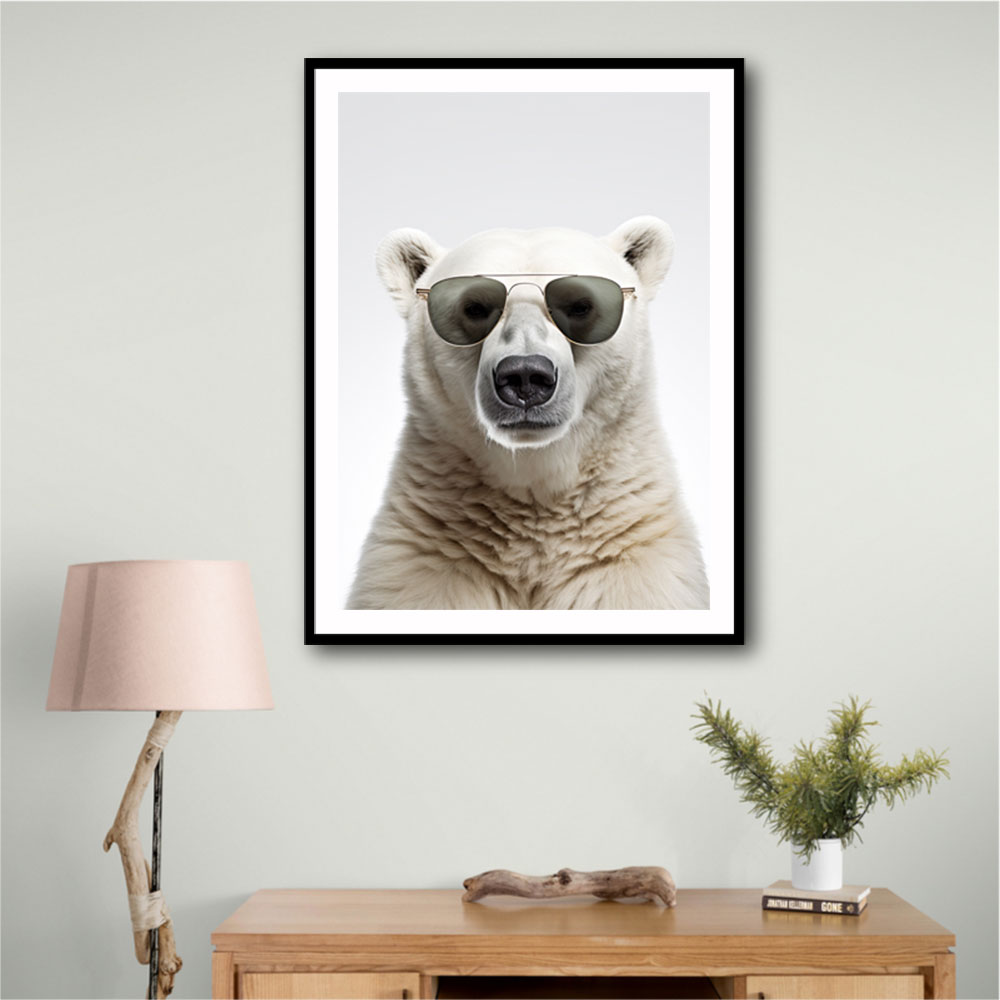 Polar Bear in Shades Wall Art