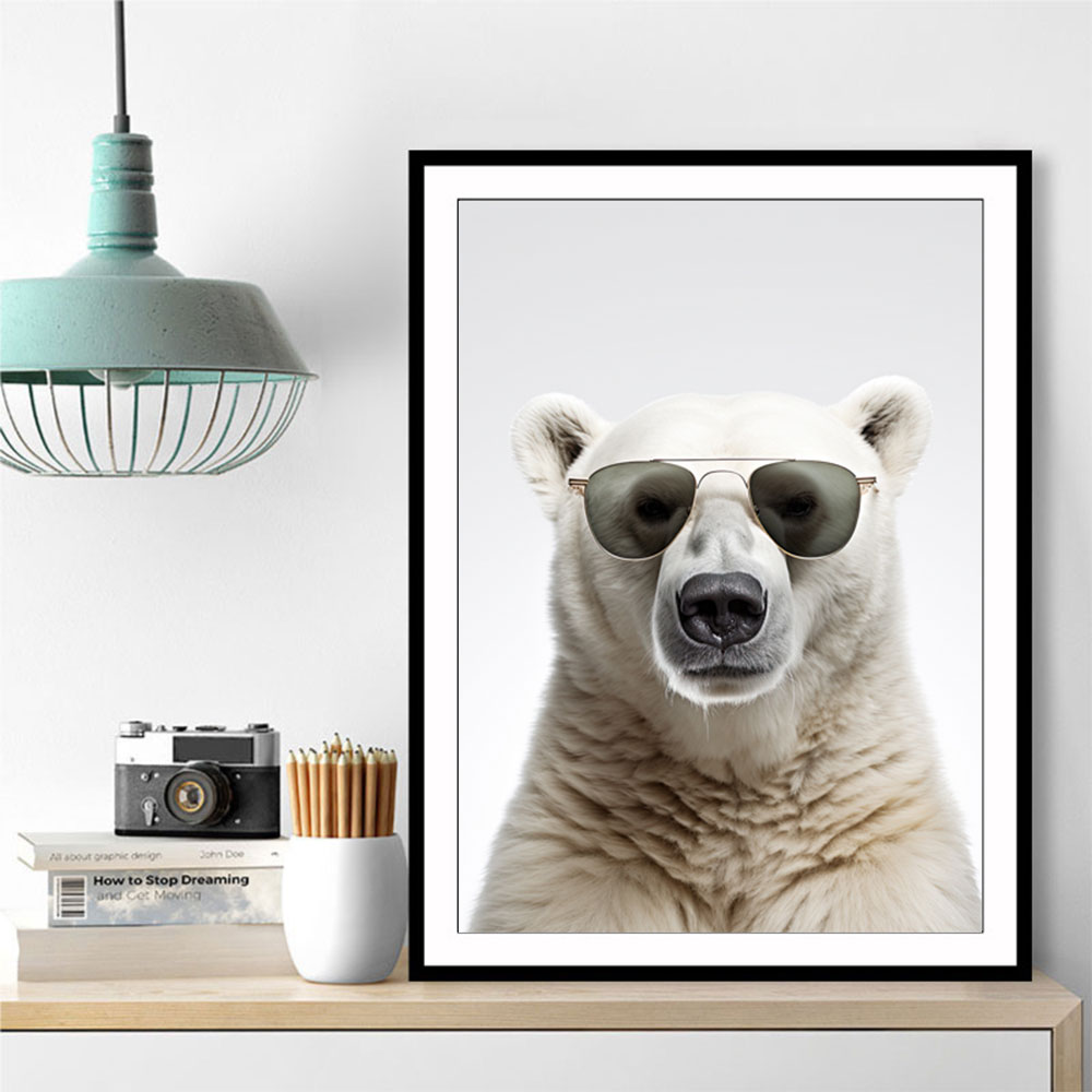 Polar Bear in Shades Wall Art
