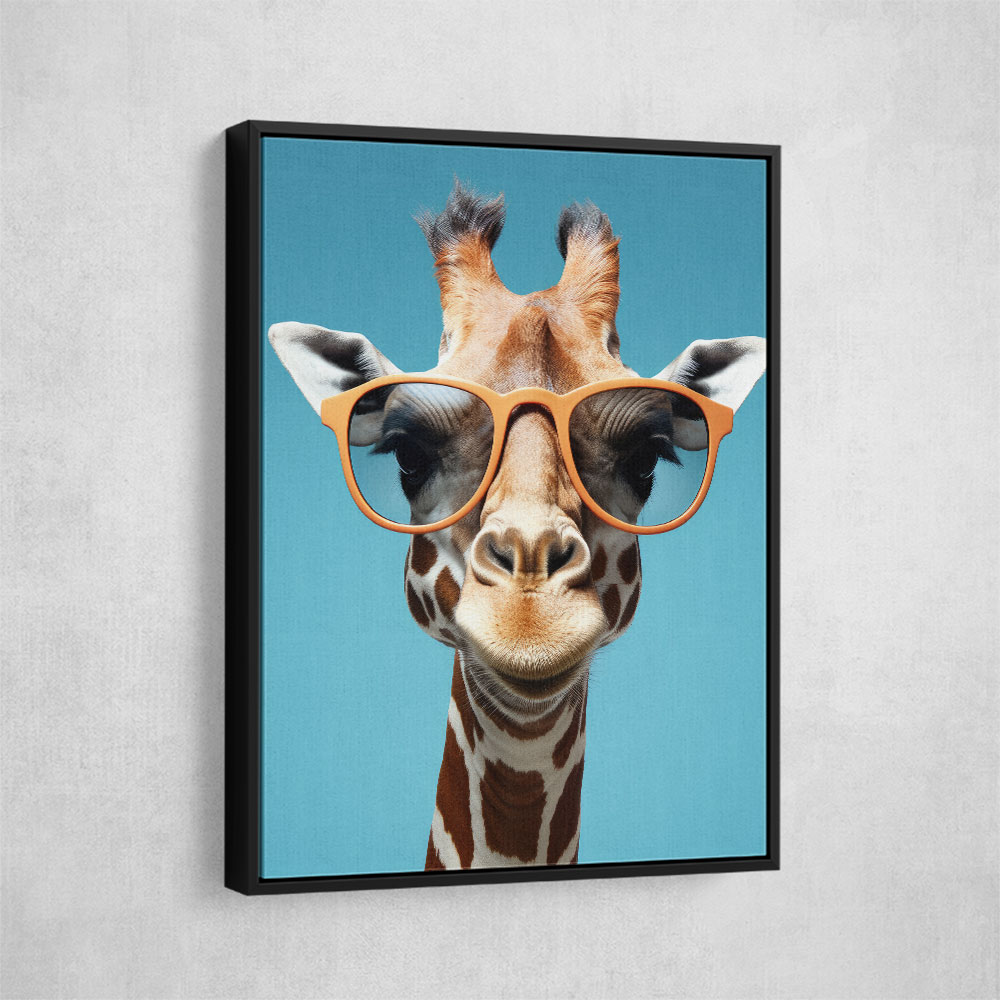 Giraffe In Glasses Wall Art