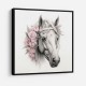 Arabian Horse with Flowers Wall Art