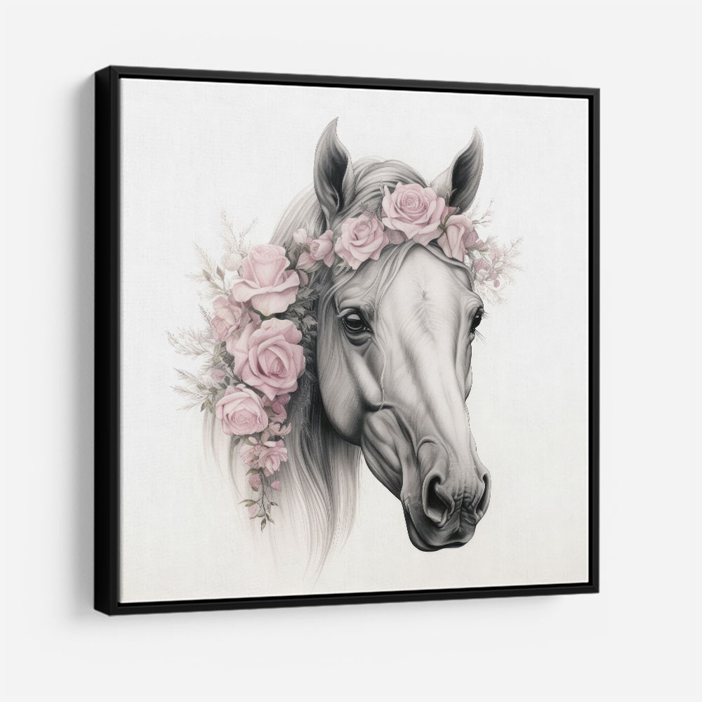 Arabian Horse with Flowers 2 Wall Art