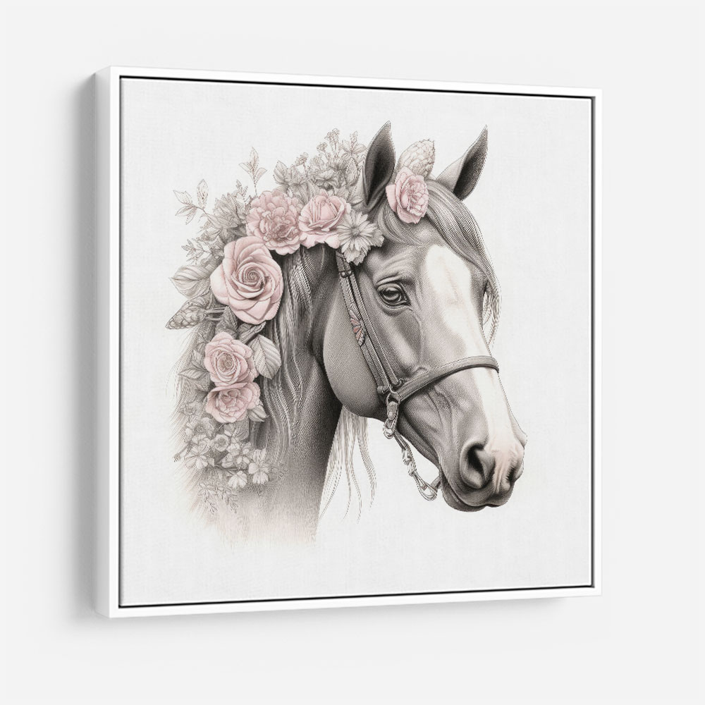 Arabian Horse with Flowers 4 Wall Art