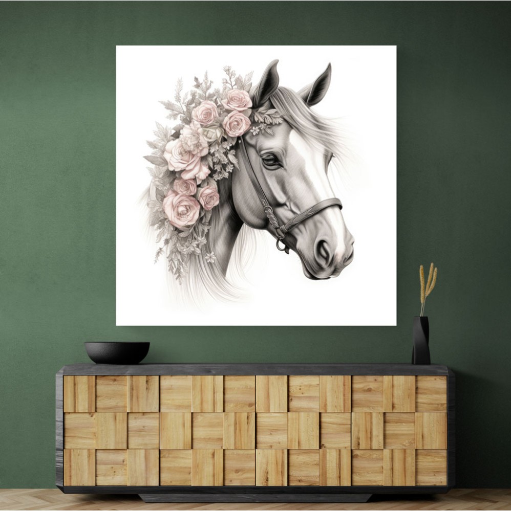 Arabian Horse with Flowers 5 Wall Art