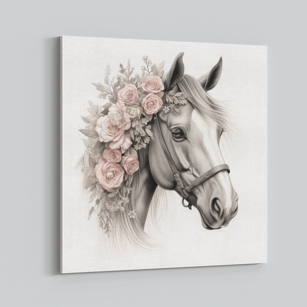 Arabian Horse with Flowers 5 Wall Art