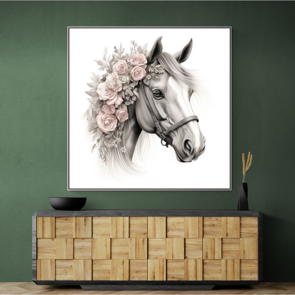 Arabian Horse with Flowers 5 Wall Art