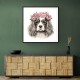 Cavalier King Charles Spaniel Pink Flowers Wall Art