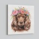 Cocker Spaniel Flowers Wall Art