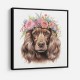 Cocker Spaniel Flowers Wall Art