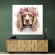Cocker Spaniel Pink Flowers Wall Art