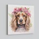 Cocker Spaniel Pink Flowers Wall Art