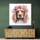 Cocker Spaniel Pink Flowers Wall Art
