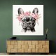 French Bulldog With Pink Flowers Wall Art