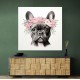 French Bulldog With Pink Flowers 2 Wall Art