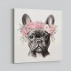 French Bulldog With Pink Flowers 2 Wall Art