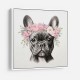 French Bulldog With Pink Flowers 2 Wall Art