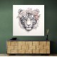 Tiger in Pink Flowers Wall Art