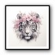 Tiger in Pink Flowers 2 Wall Art