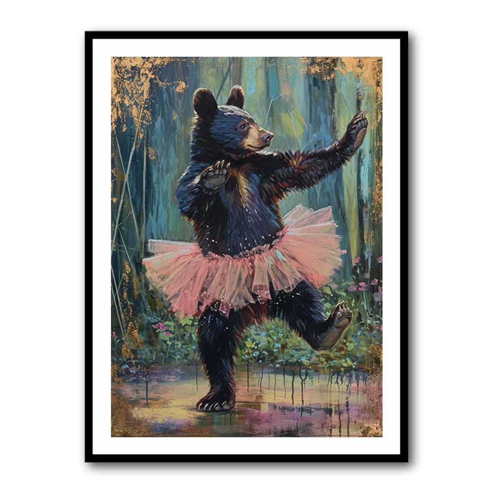 Black Bear Dancing in a Pink Tutu