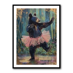 Black Bear Dancing in a Pink Tutu