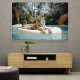 Tiger Floating at The Pool Wall Art
