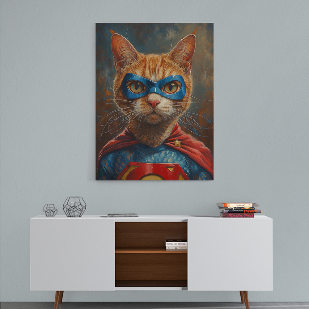 Ginger Cat Superman Superhero
