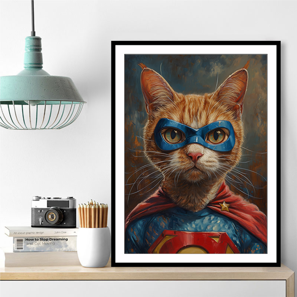 Ginger Cat Superman Superhero