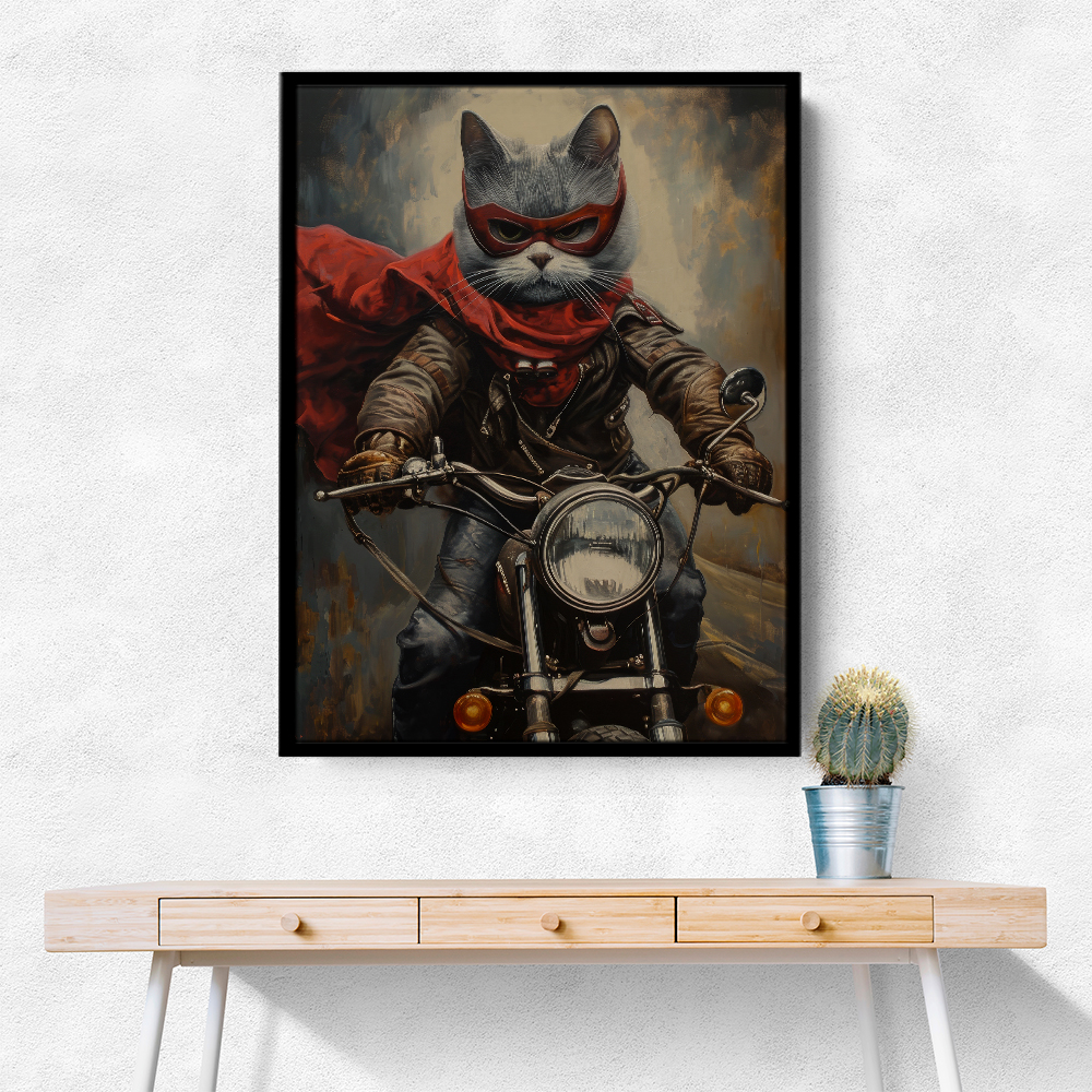 Biker Superhero Cat