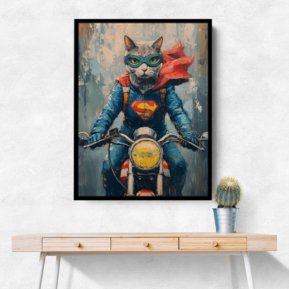 Superman Biker Cat