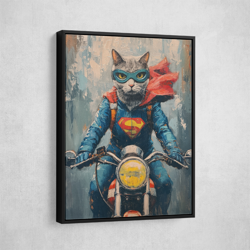 Superman Biker Cat