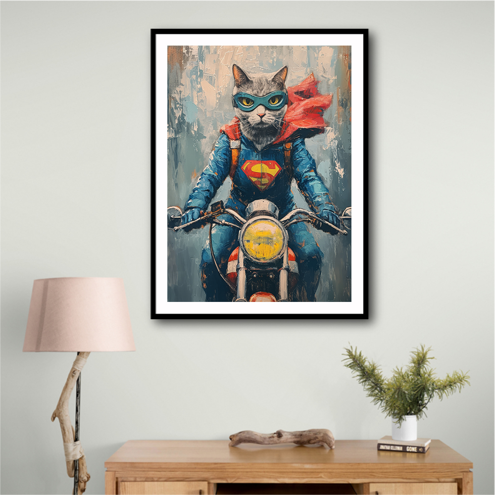 Superman Biker Cat