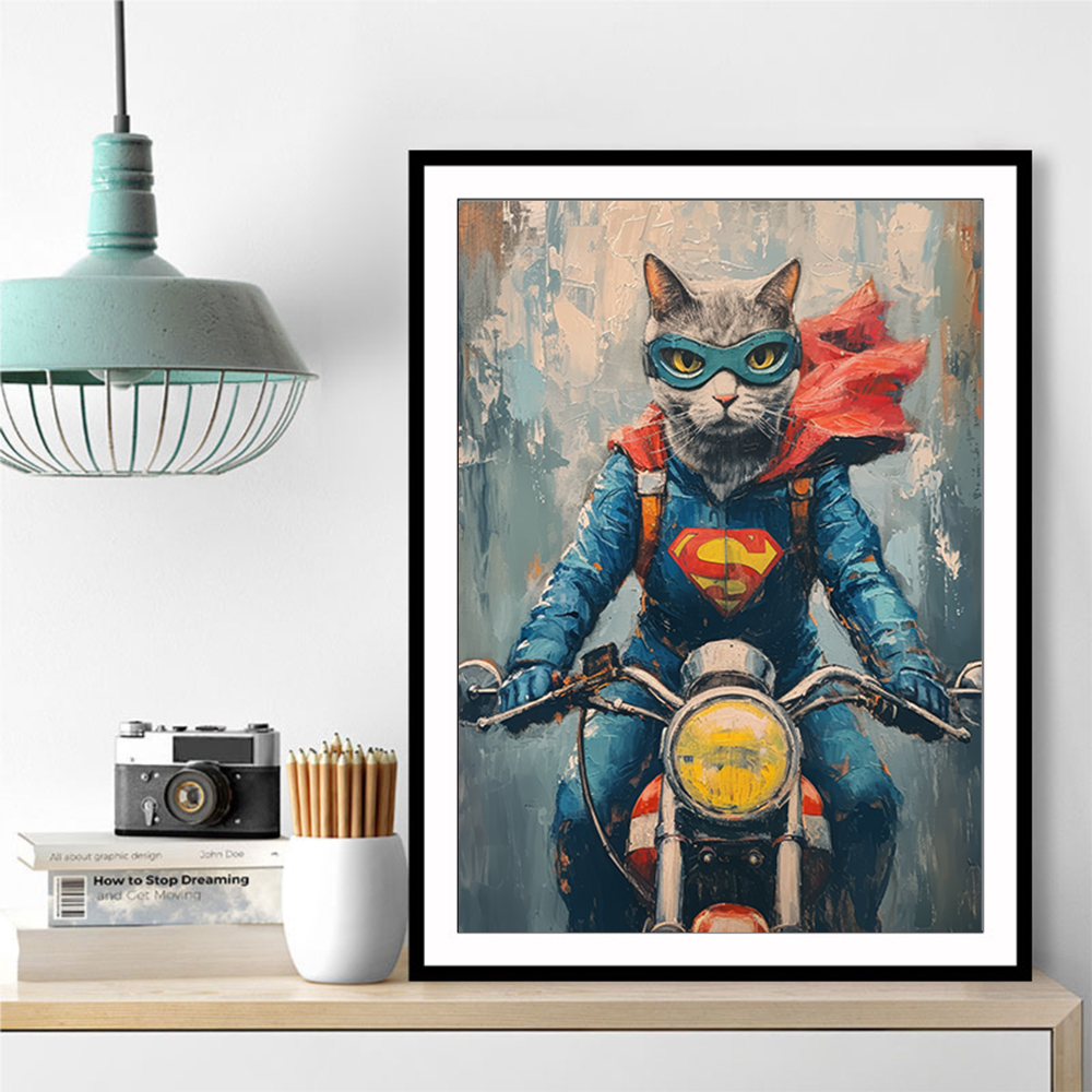Superman Biker Cat