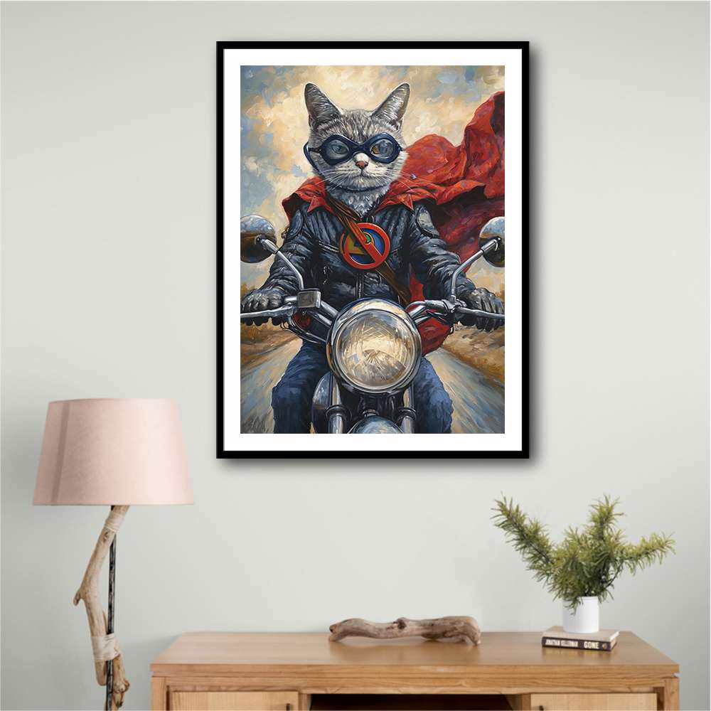 Superhero Biker Cat