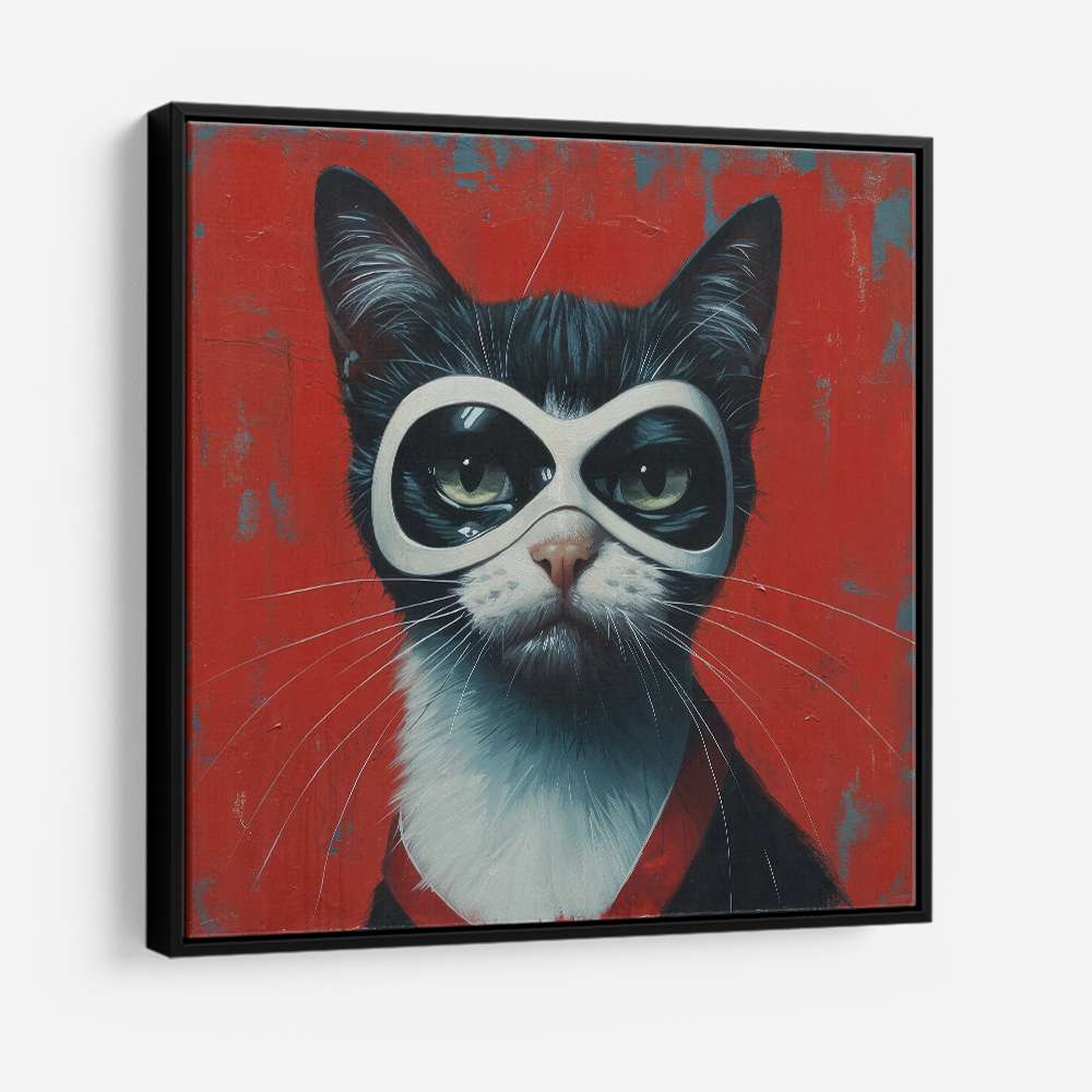 Superhero Black Cat Wall Art
